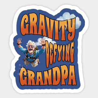 Gravity defying grandpa, Extreme Sports Sticker